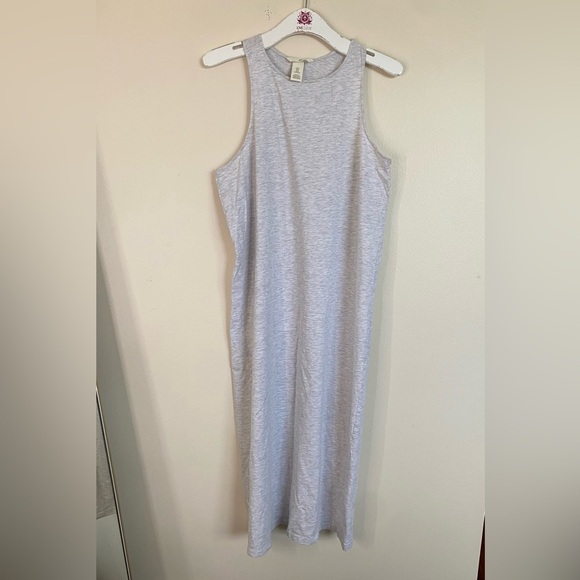 H&M Women’s Gray Halter Midi Tank top Lounge Summer Dress size medium - Picture 1 of 7